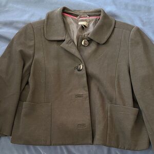 Mexx Black Cropped Wool-Blend Button Jacket